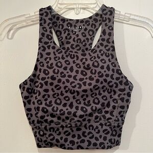 Anthropologie Allfenix Sports Bra - Sz S, Black/Gray Leopard, High Neck